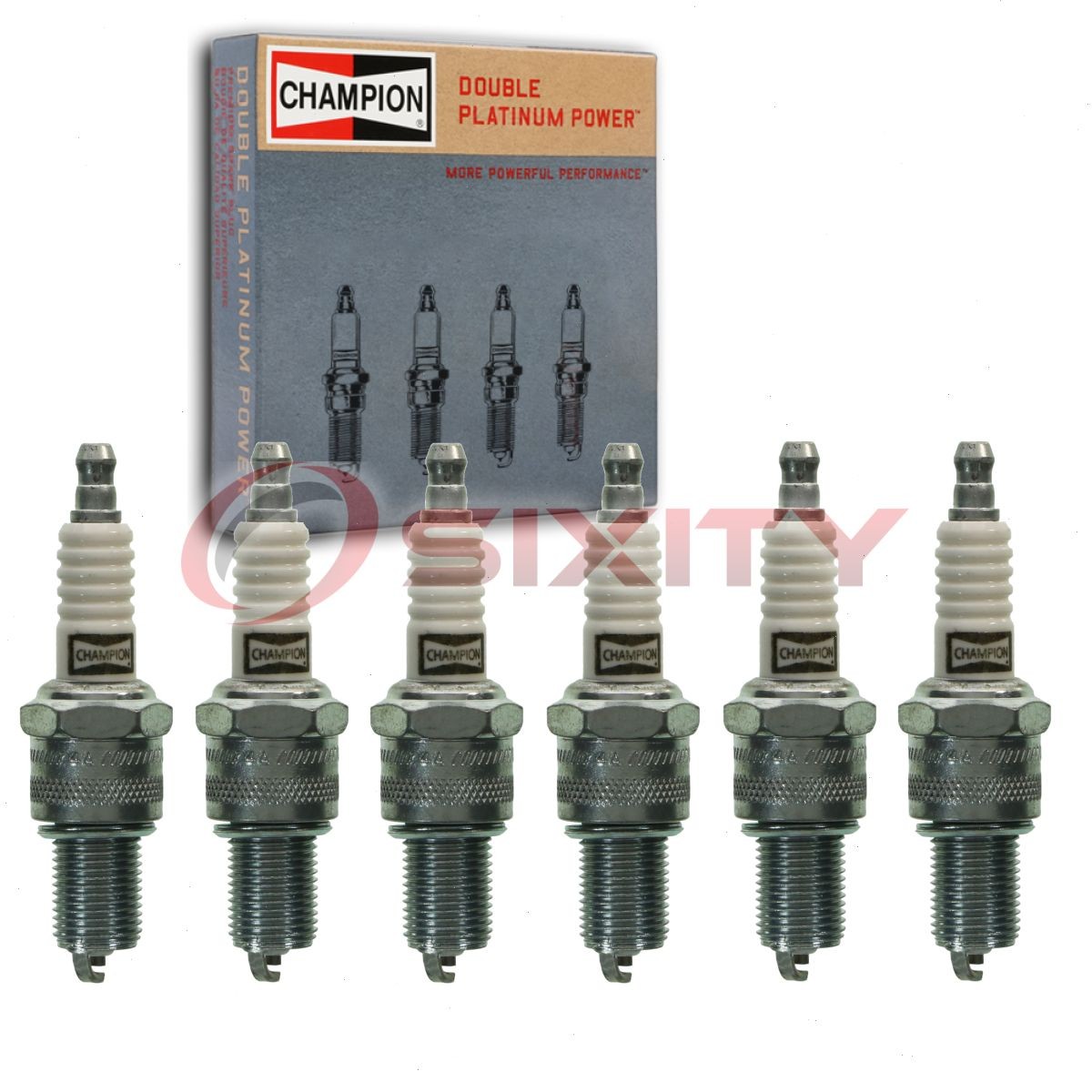 6 pc Champion Double Platinum Spark Plugs for 1963-1973 Dodge Polara 2.8L re