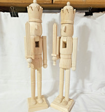2 DIY Unpainted You Paint Nutcrackers With Swords 24" Tall 4.5" Base