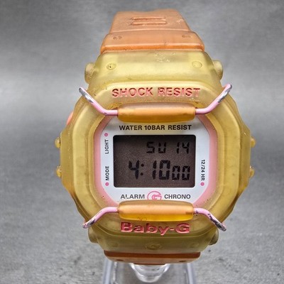 Casio Baby-G BG-360 Watch Women 41mm Clear Pink Alarm Chrono Octagon New Battery