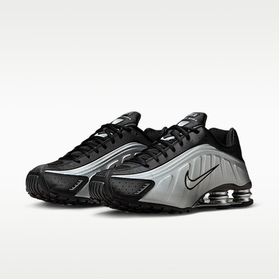 Nike Shox R4 HQ1988-007 Metallic Silver Black Metallic Silver Men's Size New