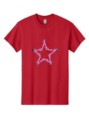 Barbed-Wire-Star-4 Mens Graphic Tee, 100% Cotton, Casual Summer Wear