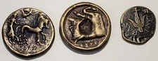Ancient Greek Coins Gela Tetradrachm Silcily 465-450 BC Bronze 2 Drachmae Copies