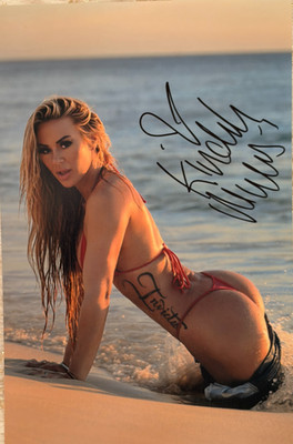 Kindly Myers Hand Signed 12x8 '' Sexy Maxim Photo US Adult Model + Verified COA