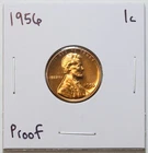1956 1c Lincoln Wheat Cent PROOF - RAW - RED - Great Looking Lustrous Coin