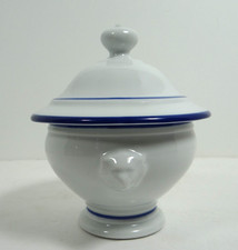 Apilco Tradition Blue Soup Bowl With Lid Lion's Head France Williams Sonoma