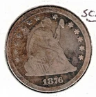 1876-CC Seated Liberty Quarter SCARCE