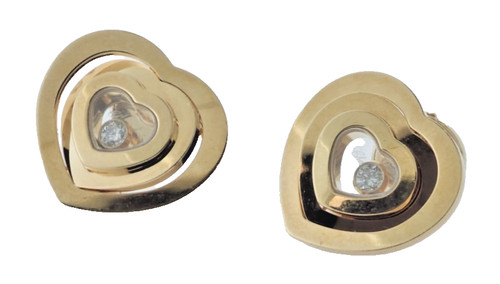 CHOPARD Happy Spirit 18K Yellow Gold Diamond Earrings