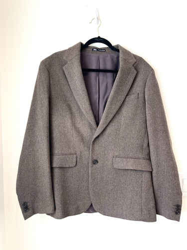 Zara Men’s HERRINGBONE TEXTURED JACKET Large - Picture 1 of 7