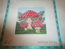 AMANITA MUSHROOMS-MELISSA SHIRLEY-HANDPAINTED NEEDLEPOINT CANVAS