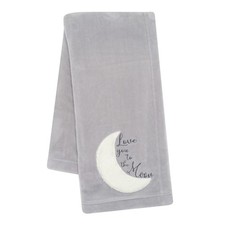 Lambs  Ivy Goodnight Moon Gray Appliqued and Embroidered Fleece Baby Blanket