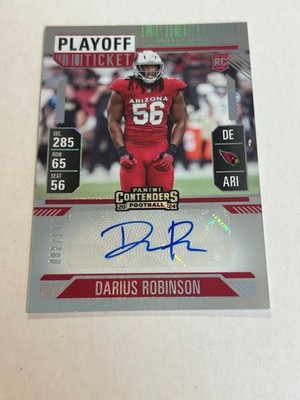 2024 CONTENDERS DARIUS ROBINSON 82/149 PLAYOFF TICKET ROOKIE AUTO CARDINALS TN2