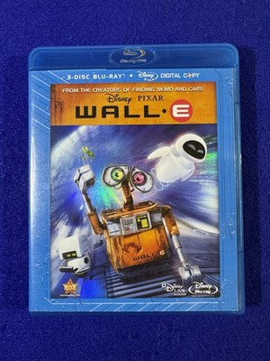 Wall E Blu Ray 3 Disc - Disney Pixar Animated Adventure - Family Kids