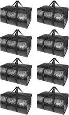 8-Pack Oversized Moving Bags with Reinforced Handles, Heavy-Duty Storage Tote fo