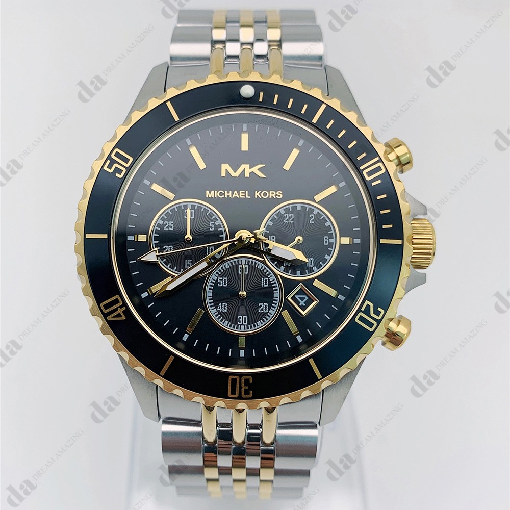 New Michael Kors MK8872 Bayville Two Tone Bracelet Chronograph