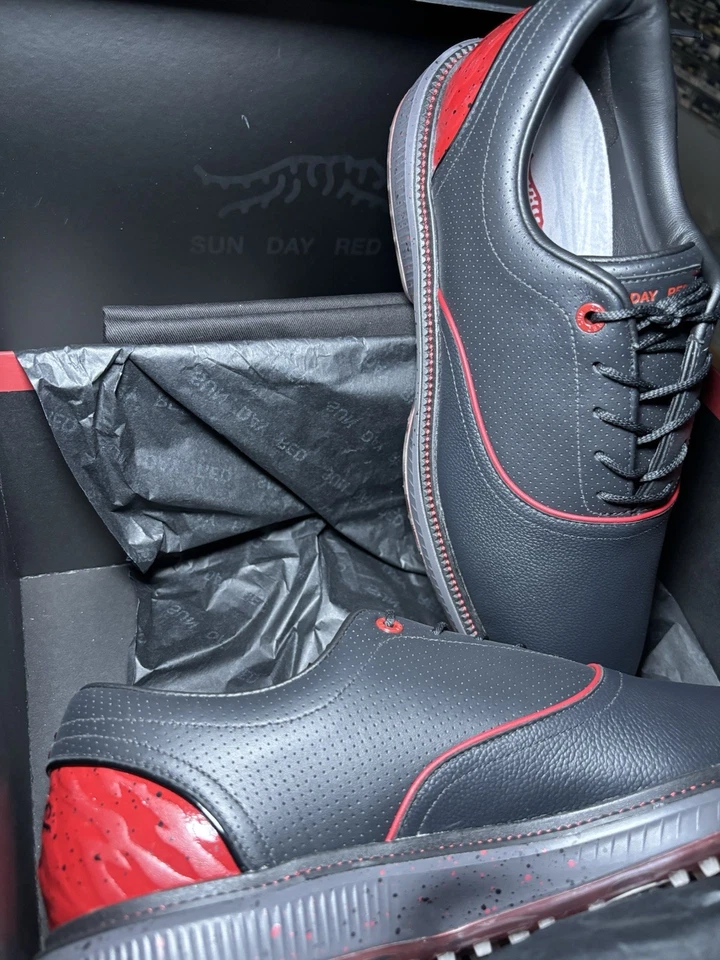 NIB Sun Day Red Pioneer Cypress LE Black Red Men’s Golf Shoes Size 10 - Image 2 of 4