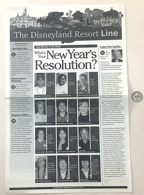 Disneyland Resort Line New Years Resolution  December 28, 2001 Cast Resolutions