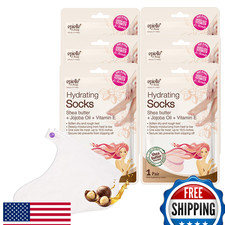 Epielle Hydrating Foot Mask 6 Pairs - Deep Moist. Socks for Dry, Cracked Feet