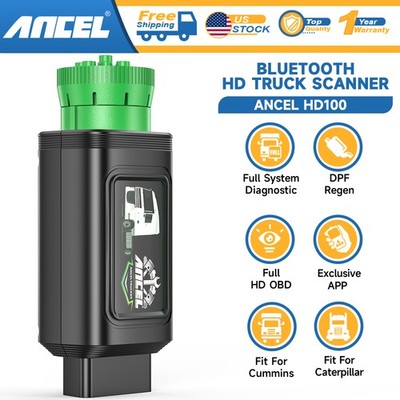 ANCEL HD100 Full System Diesel Heavy Duty Truck Diagnostic Scanner BT DPF Regen