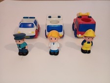 early learning centre happyland playset emergency vehicles people sirens lights