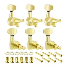 Guitar Locking Tuners 3R  3L - 1:18 Lock String Tuning Key Pegs, Gold