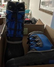 Kamik Kids Size 4Black Blue Luke 2 Winter Boots Snow Insulated Waterproof