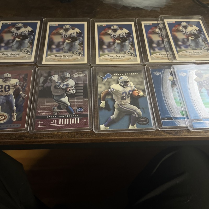 Lot of (10) Barry Sanders - Detroit Lions - Mixed Brand - NM/MT 