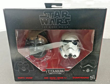 Star Wars Black Series Captain Phasma and Stormtrooper Helmets Titanium Series