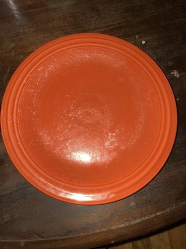 Set Of 2 Vintage Poppy Orange Fiesta ware 10.5” Plates