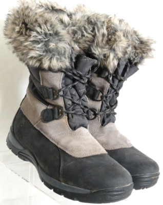 Timberland 6199R Blizzard Bliss Gray Waterproof snow fur Boot Girl's 6 Women's 8