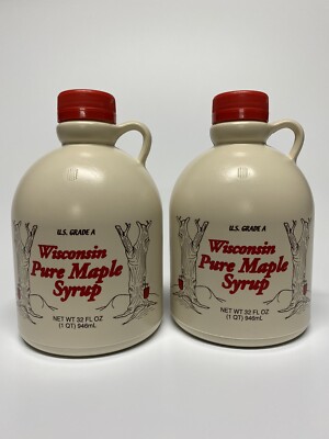 2 Quarts of 100% Organic & Pure Wisconsin Maple Syrup Grade B (Dark Robust)