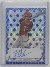 2022 LEAF PERFECT GAME METAL NOLAN STEVENS BLUE WAVE AUTO 8/8