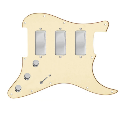 Cream Stadium Triple Mini Humbucker Loaded Pickguard 7-Way  for Strat Guitars