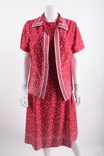 Lorac Original Lady Carol Womens A-Line Dress & shirt Jacket Sz 18 Red Raspberry