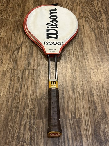 Wilson T2000 Racket Vintage Wilson T2000 Metal Tennis Racquet + Cover -Leather Grip USA ...