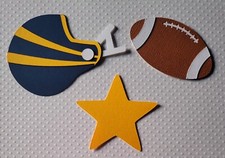 Football Accessories Blue. Scrapbook, Card Making Paper Piecing