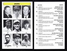 Joe DiMaggio Van Lingle Mungo Sam Rice Carl Mays Vintage Sports Trivia Card A-42