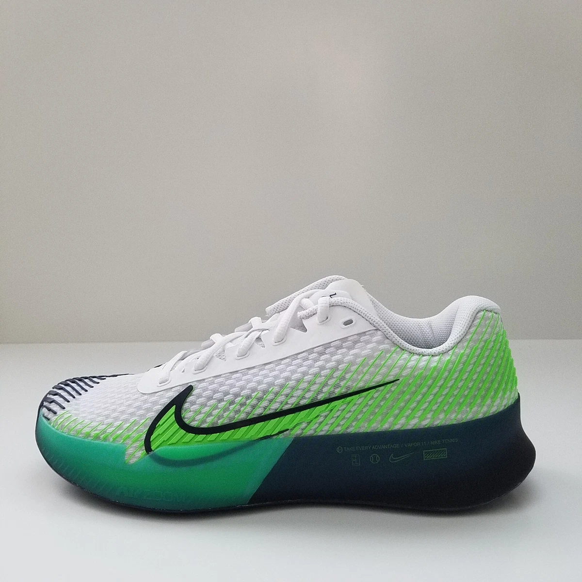 NikeCourt Air Zoom Vapor 11 HC White Green Strike Navy for Sale NikeCourt Air Zoom Vapor 11 HC White Green Strike Navy for Sale