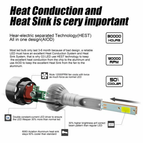 Kit de faros LED para Mustang 2012-2005 H13 6000K bombillas blancas haz alto/bajo Foto 4 de 4