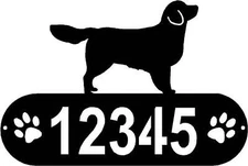 Golden Retriever PAWS House Address Sign or Name Plaque