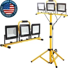 Luces de trabajo de 21000 lúmenes con soporte, luz de trabajo LED de 3 cabezales