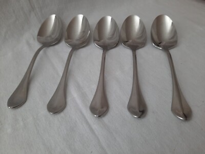 Oneida Capello Stainless Steel ~ Lot of 5 Place Oval Soup Spoons