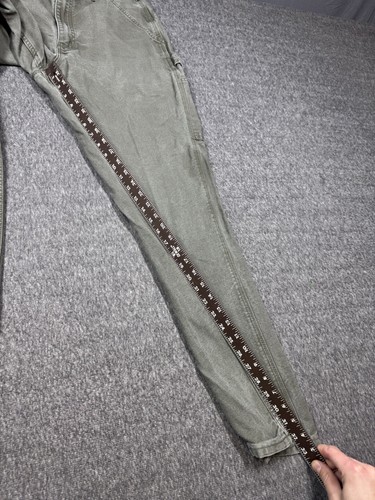Carhartt B-11 MOS Jeans Mens 31 Green Canvas Pants Work Straight Leg Canvas - Picture 5 of 9