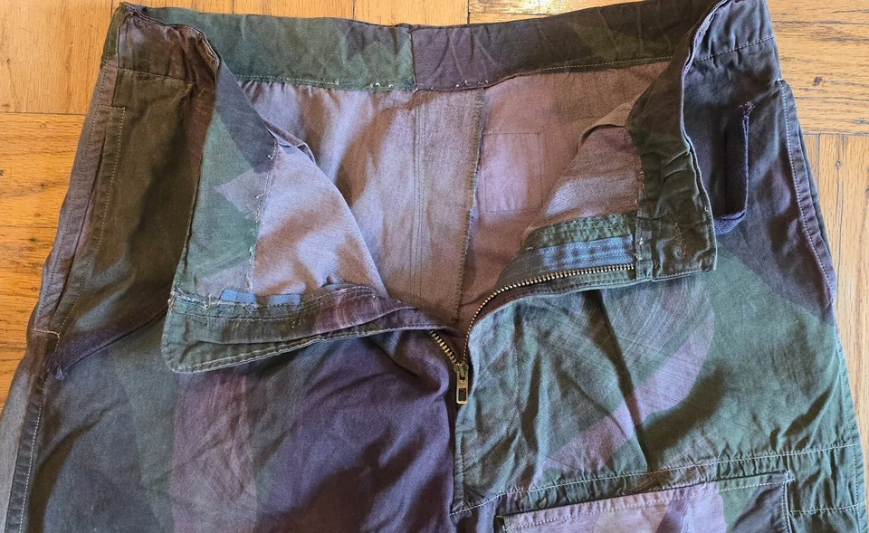 PANTALONES CAMUFLAJE A PRUEBA DE VIENTO INGLÉS BRITÁNICO INDOCHINA FRANCESA DE LA SEGUNDA GUERRA MUNDIAL 47/53 GGED & CREMALLERA Foto 3 de 4