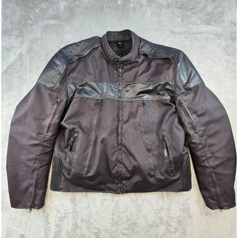 Xelement Motorcycle Jacket Men's 3XL Leather Nylon Waterproof Zip Out Lining - Image 4 of 4