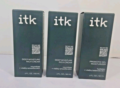 Lot of 3 ITK Prebiotic Gel Moisturizer Niacinamide Squalane Squalane Oil-Free