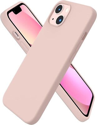 Sand Chalk Pink 6.1'' iPhone 13 Case Slim Liquid Silicone 3 Layers Full Covered