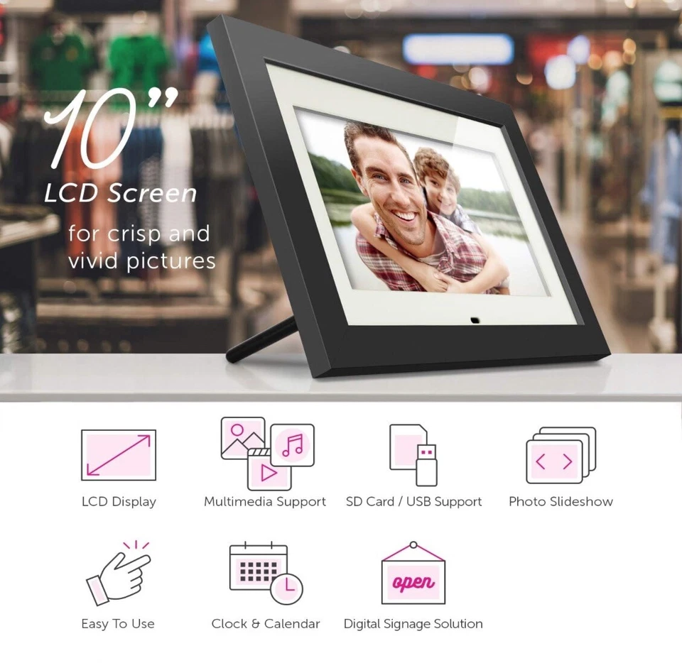 Aluratek Digital Photo Frame with 4GB Built-in Memory - 10 inch - Image 2 of 4
