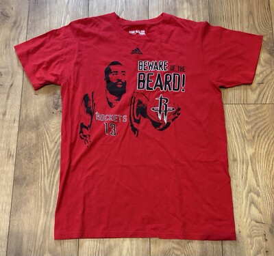 Houston Rockets Adidas T-Shirt Herren M James Harden rot Vorsicht vor dem Bart