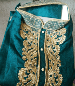 Designer-Green-Men-Kurta-Sherwani-New-Arrivals-Eid-Indian-Wedding-Clothing