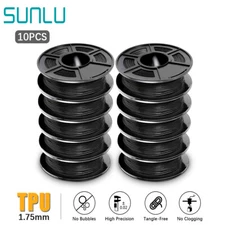 SUNLU 10x 500g Black 95A TPU 3D Printer Filament 1.75mm TPU For FDM 3D Printers